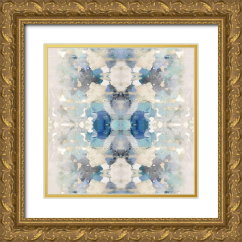 Resonate Blue and Aqua Gold Ornate Wood Framed Art Print with Double Matting by Blake, Madeline