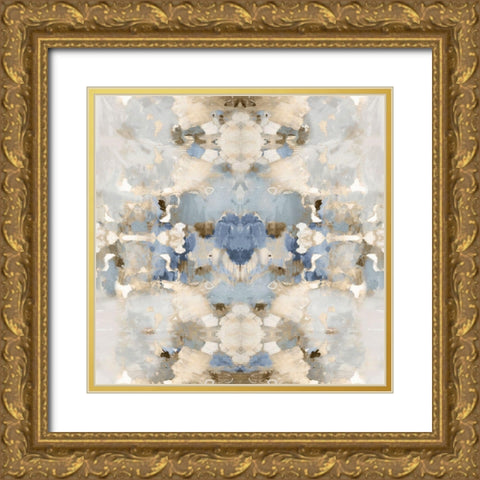 Harmony Blue and Brown IV Gold Ornate Wood Framed Art Print with Double Matting by Blake, Madeline