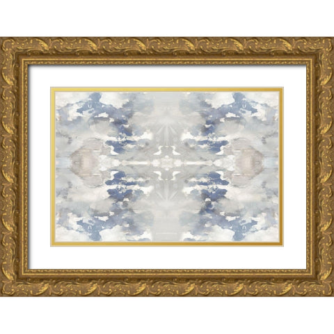 Harmony Blue I Gold Ornate Wood Framed Art Print with Double Matting by Blake, Madeline