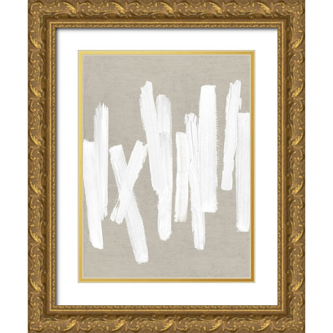 Strokes II Gold Ornate Wood Framed Art Print with Double Matting by Roberts, Ellie