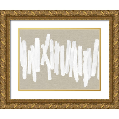Strokes III Gold Ornate Wood Framed Art Print with Double Matting by Roberts, Ellie