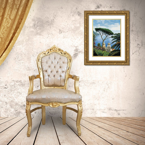 Amalfi Coast Gold Ornate Wood Framed Art Print with Double Matting by Wright, Elizabeth