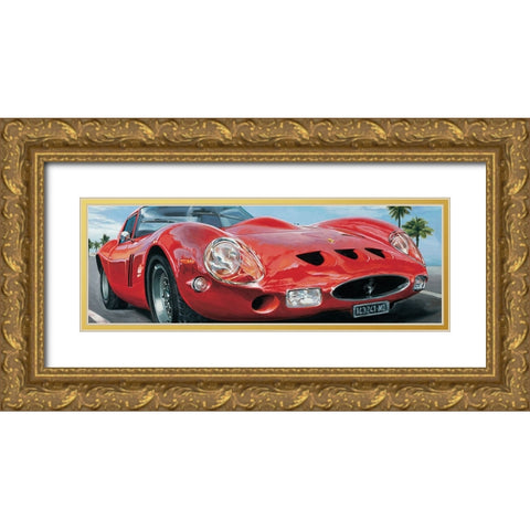 Sport Corsa Gold Ornate Wood Framed Art Print with Double Matting by Brook, Francis