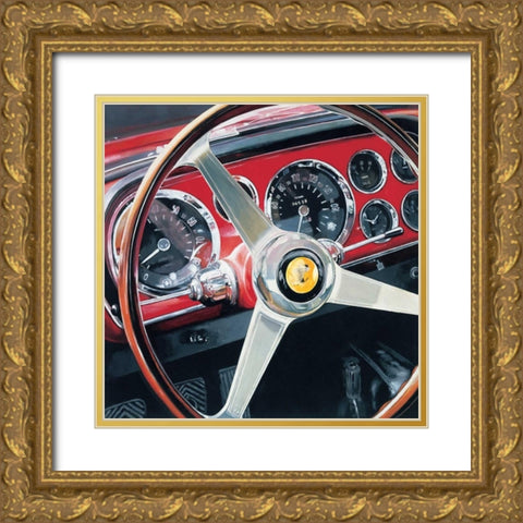 Rosso Corsa Gold Ornate Wood Framed Art Print with Double Matting by Brook, Francis