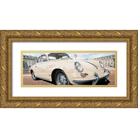 Sport White Gold Ornate Wood Framed Art Print with Double Matting by Brook, Francis