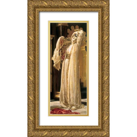 The Light of the Harem Gold Ornate Wood Framed Art Print with Double Matting by Leighton, Frederic