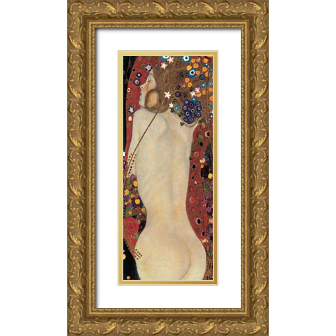 Sea Serpents IV Gold Ornate Wood Framed Art Print with Double Matting by Klimt, Gustav