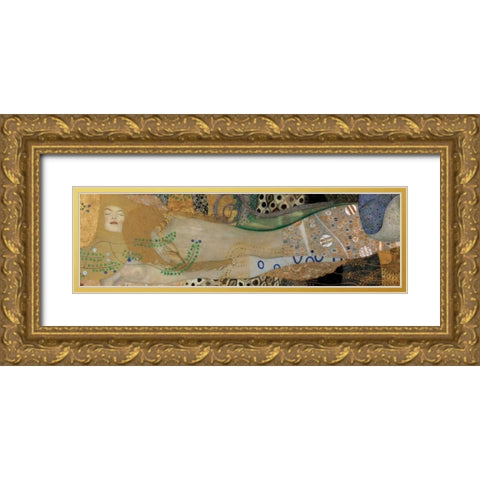 Sea Serpents I Gold Ornate Wood Framed Art Print with Double Matting by Klimt, Gustav