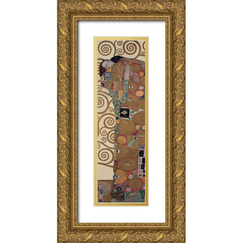Fulfillment Gold Ornate Wood Framed Art Print with Double Matting by Klimt, Gustav