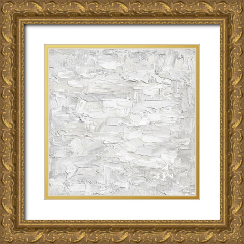 White on White III Gold Ornate Wood Framed Art Print with Double Matting by Gordon, Sofia