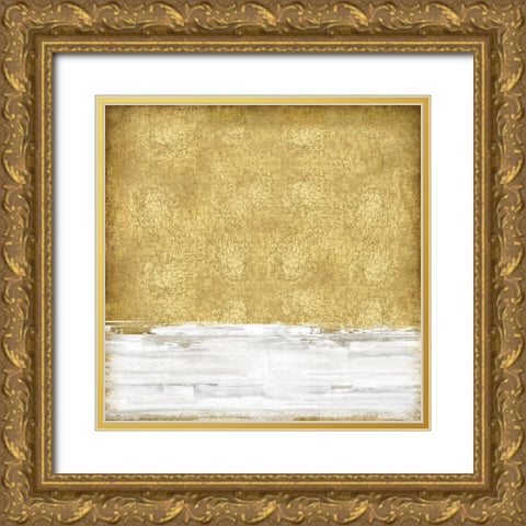 White on Gold I Gold Ornate Wood Framed Art Print with Double Matting by Gordon, Sofia