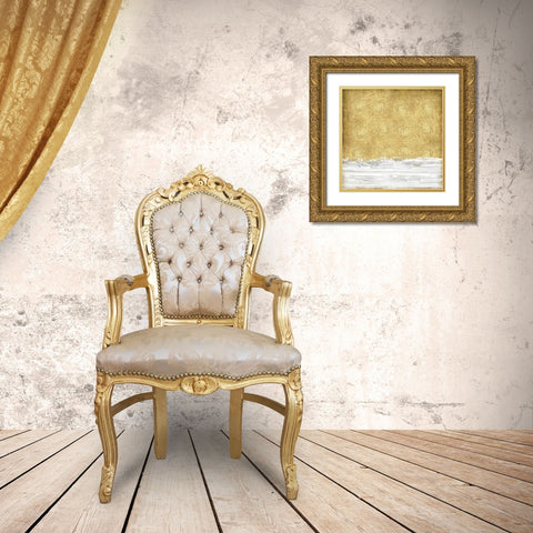White on Gold II Gold Ornate Wood Framed Art Print with Double Matting by Gordon, Sofia