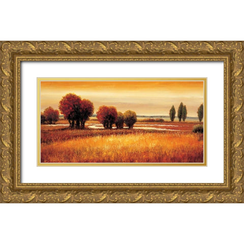 Golden Reflections I Gold Ornate Wood Framed Art Print with Double Matting by Williams, Gregory