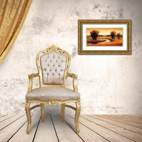 Golden Reflections II Gold Ornate Wood Framed Art Print with Double Matting by Williams, Gregory