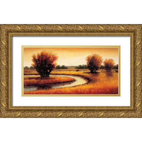 Golden Reflections II Gold Ornate Wood Framed Art Print with Double Matting by Williams, Gregory