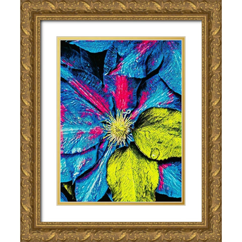 Clematis Abstract Gold Ornate Wood Framed Art Print with Double Matting by Bannon, Heidi