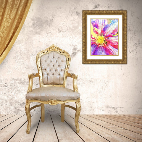 Happy Bee I Gold Ornate Wood Framed Art Print with Double Matting by Bannon, Heidi