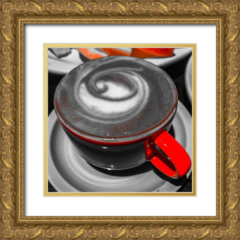 Latte Swirl  Gold Ornate Wood Framed Art Print with Double Matting by Bannon, Heidi