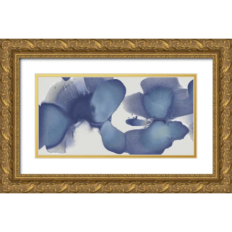 Animate Indigo I Gold Ornate Wood Framed Art Print with Double Matting by Carlson, Hannah