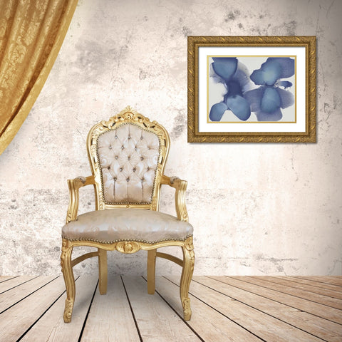 Animate Indigo II Gold Ornate Wood Framed Art Print with Double Matting by Carlson, Hannah