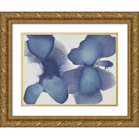 Animate Indigo II Gold Ornate Wood Framed Art Print with Double Matting by Carlson, Hannah