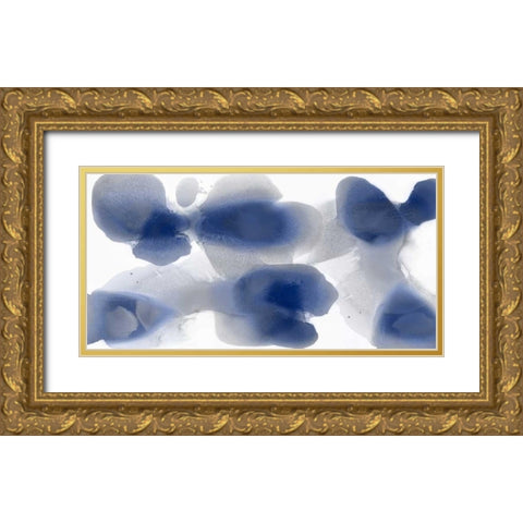 Intrinsic in Indigo Gold Ornate Wood Framed Art Print with Double Matting by Carlson, Hannah