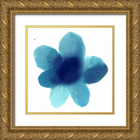 Blue Bloom I Gold Ornate Wood Framed Art Print with Double Matting by Carlson, Hannah