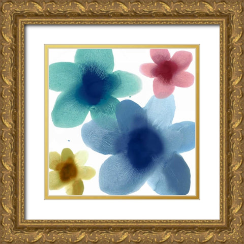 Floral Joy I Gold Ornate Wood Framed Art Print with Double Matting by Carlson, Hannah