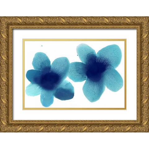 Floral Pair Gold Ornate Wood Framed Art Print with Double Matting by Carlson, Hannah