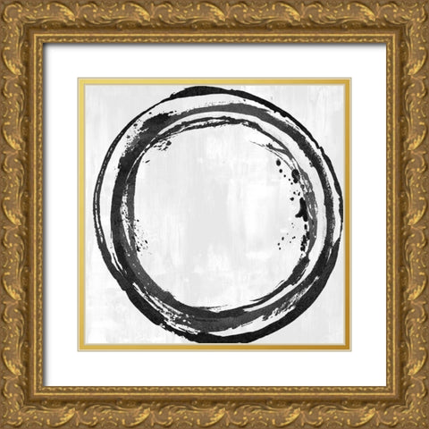 Circle Black I Gold Ornate Wood Framed Art Print with Double Matting by Harris, Natalie