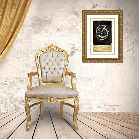 Inward Black I Gold Ornate Wood Framed Art Print with Double Matting by Harris, Natalie