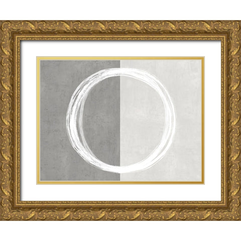 Circle White Gold Ornate Wood Framed Art Print with Double Matting by Harris, Natalie