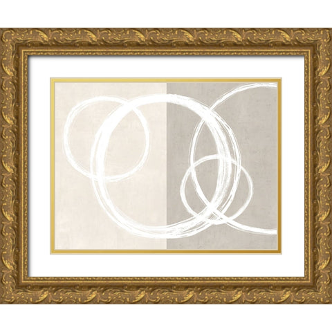 Unity Cream I Gold Ornate Wood Framed Art Print with Double Matting by Harris, Natalie