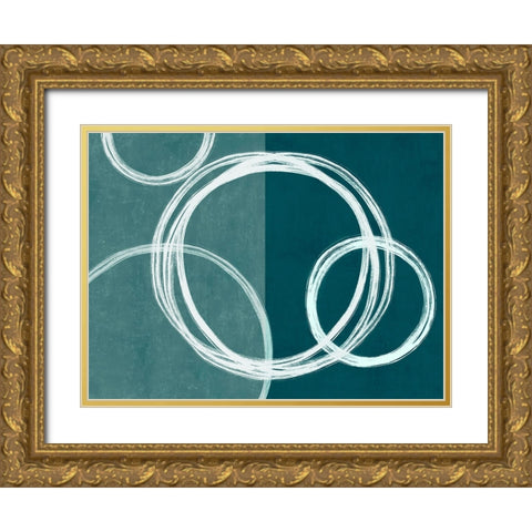 Unity Green II Gold Ornate Wood Framed Art Print with Double Matting by Harris, Natalie