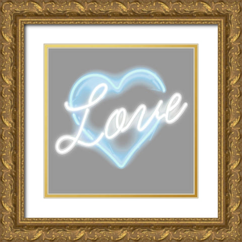 Neon Love AW Gold Ornate Wood Framed Art Print with Double Matting by Carr, Hailey