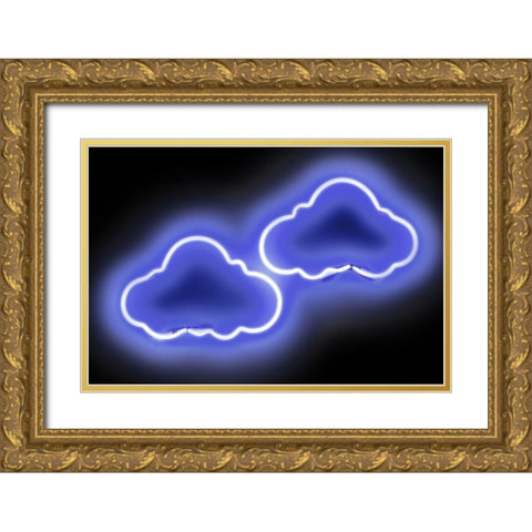 Neon Clouds BB Gold Ornate Wood Framed Art Print with Double Matting by Carr, Hailey