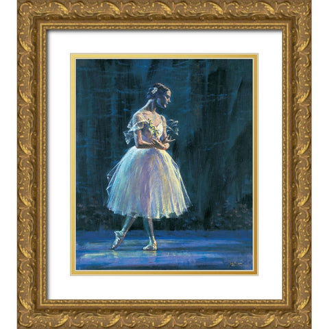 Giselle Gold Ornate Wood Framed Art Print with Double Matting by Kam, Jin G.