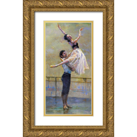 Rehearsal Gold Ornate Wood Framed Art Print with Double Matting by Kam, Jin G.