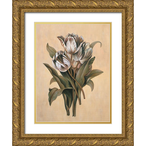 Tulips I Gold Ornate Wood Framed Art Print with Double Matting by Deveraux, Jill