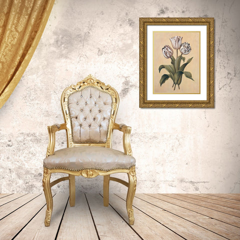 Tulips II Gold Ornate Wood Framed Art Print with Double Matting by Deveraux, Jill