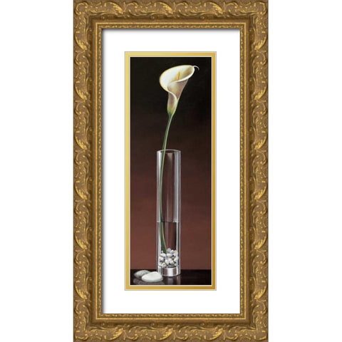 Calla Haiku Gold Ornate Wood Framed Art Print with Double Matting by Ross, Yuki