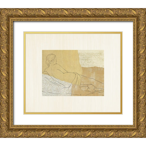 The Female Figure III Gold Ornate Wood Framed Art Print with Double Matting by Robbins, Jason