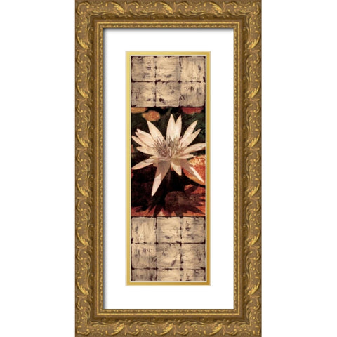 Waterlily Panel I Gold Ornate Wood Framed Art Print with Double Matting by Seba, John