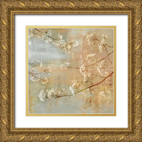 Blossoms OnThe Pond II Gold Ornate Wood Framed Art Print with Double Matting by Seba, John