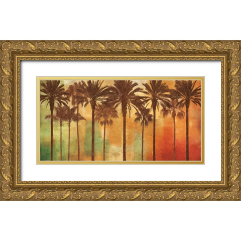Palm Paradise Gold Ornate Wood Framed Art Print with Double Matting by Seba, John