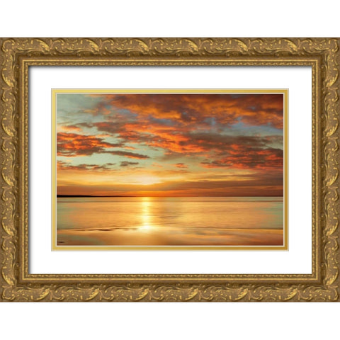 Sunlit Gold Ornate Wood Framed Art Print with Double Matting by Seba, John