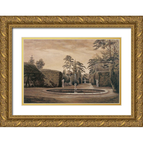 Classical Garden I Gold Ornate Wood Framed Art Print with Double Matting by Collins, Isabelle