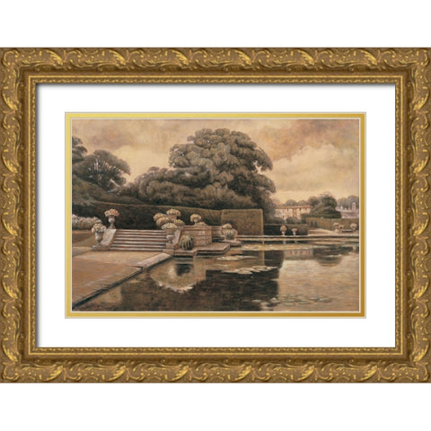 Classical Garden II Gold Ornate Wood Framed Art Print with Double Matting by Collins, Isabelle