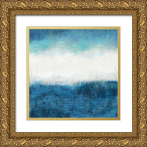 Aqua Dawn Gold Ornate Wood Framed Art Print with Double Matting by Blake, Jaden
