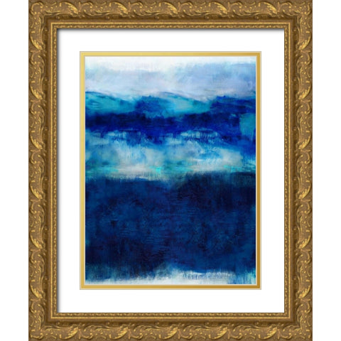 Indigo Dawn Gold Ornate Wood Framed Art Print with Double Matting by Blake, Jaden